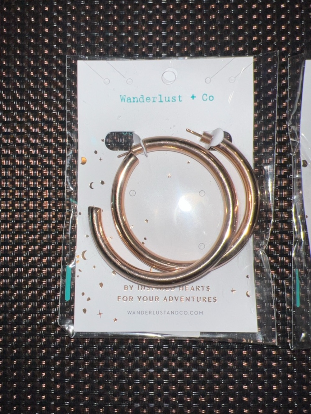 Wanderlust + Co, 18k Rose Gold “Faye“ Hoop Earring Mini , standard, or XL - Picture 5 of 7